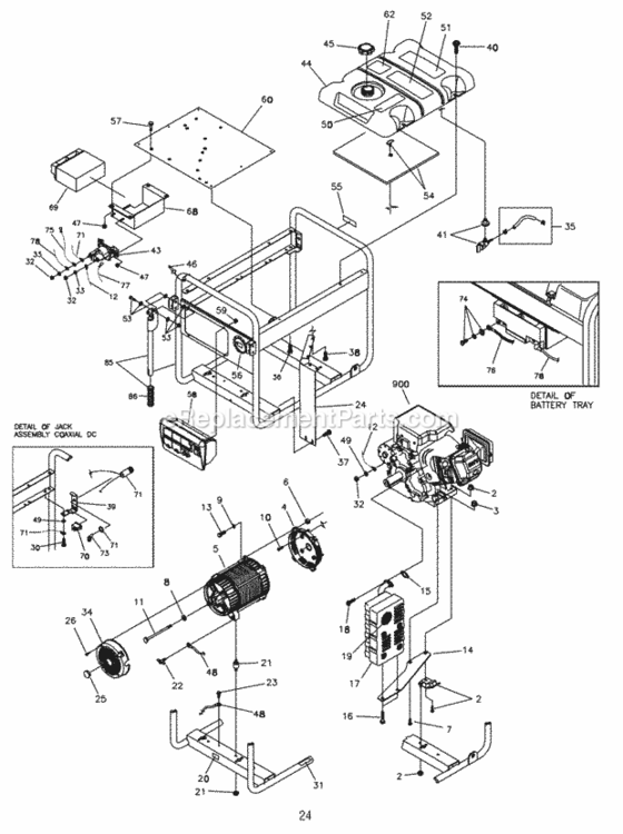 Main_Unit Diagram and Parts List for 030299-1  Briggs and Stratton Generator